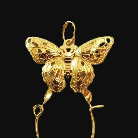 Vintage Polished Butterfly Filigree Charm Holder Pendant - Picture 8 of 9